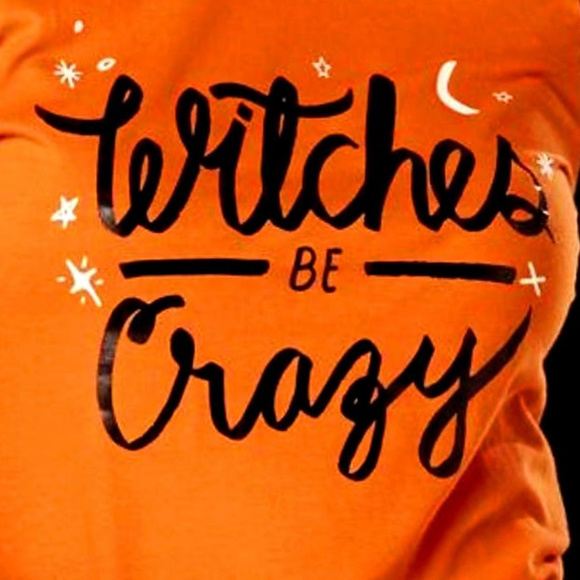 Halloween Witches Be Crazy Raglan Baseball Official T-Shirt S NWT - Picture 2 of 2